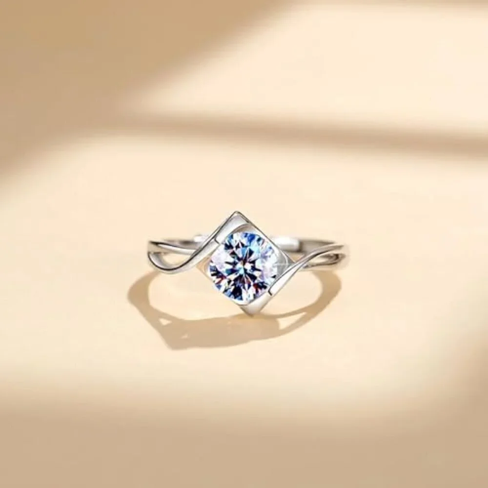 1 Ct Moissanite Women's Ring S925 Sterling Silver Solitaire Diamond